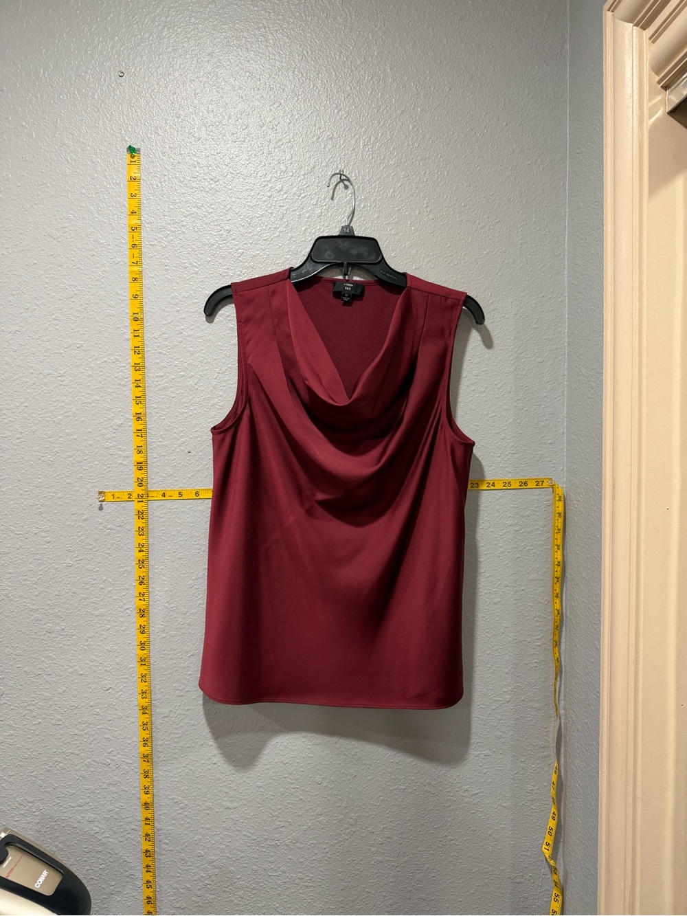J.Crew 365 Burgundy Sleeveless Cowl Neck Blouse Size Medium